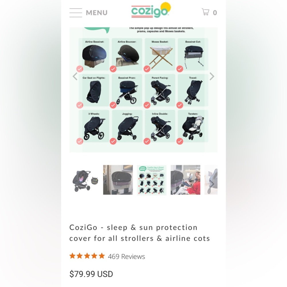 CoziGo black out sleep and sun protector